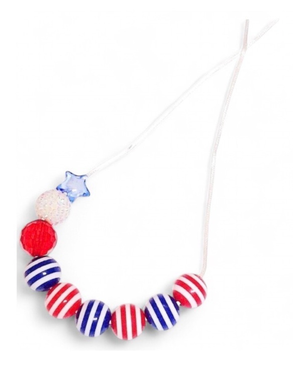 America 250 Handmade Patriotic Star & Stripe Necklace Adjustable Jewelry July 4
